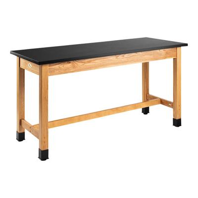 National Public Seating 24" x 54" x 36" Wood Science Lab Table with Epoxy Top