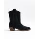 River Island Womens Black Suede Fringe Detail Western Boots