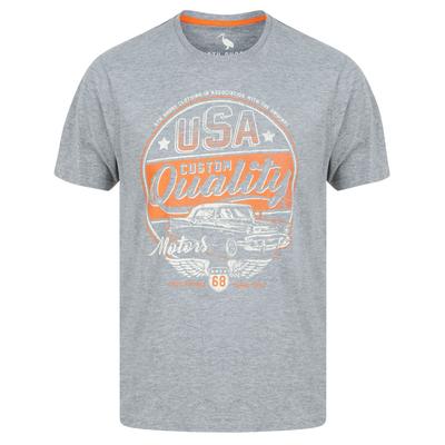 T-Shirts Custom Quality Motif Cotton Jersey T-Shirt in Mid Grey Marl - South Shore / S - Tokyo Laundry