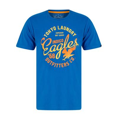 T-Shirts Kalida Motif Cotton Jersey T-Shirt in Jet Blue / S - Tokyo Laundry