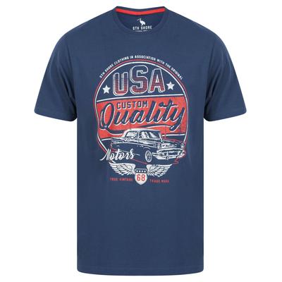 T-Shirts Custom Quality Motif Cotton Jersey T-Shirt in Insignia Blue - South Shore / S - Tokyo Laundry