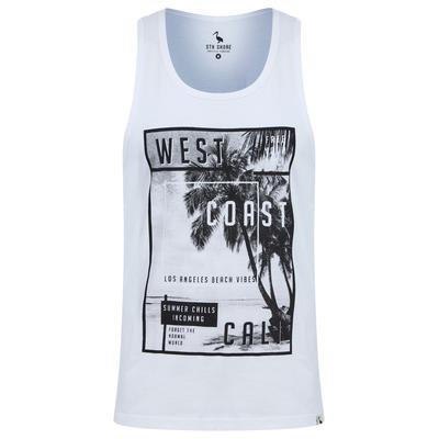 Vests WC Cali Motif Print Cotton Vest Top in Optic White - South Shore / S - Tokyo Laundry