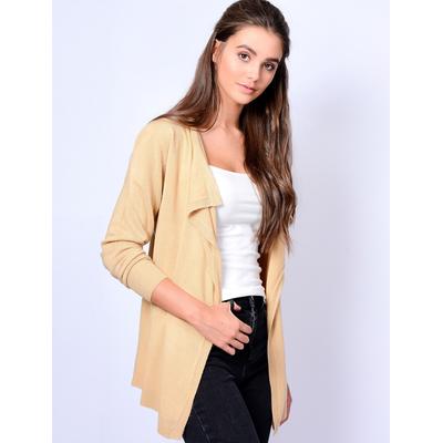 Cardigans PT Grant Waterfall Cardigan in Warm Sand - Plum Tree / XL - Tokyo Laundry