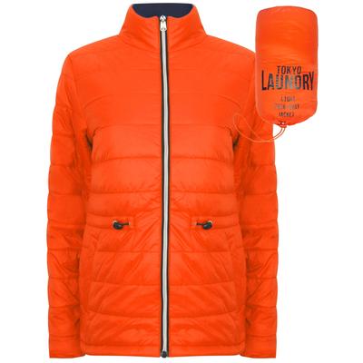 Coats / Jackets Syros Light Packaway Funnel Neck Quilted Jacket in Spicy Orange / 10 - Tokyo Laundry