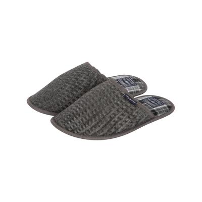 Slippers Firth Herringbone Mule Slippers with Checked Lining in Grey / 9-10 (43-44) - Tokyo Laundry
