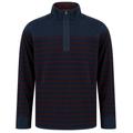 Hoodies / Sweatshirts Bibury Striped Cotton Pique Half Zip Neck Sweater Top in Port Royale / S - Tokyo Laundry