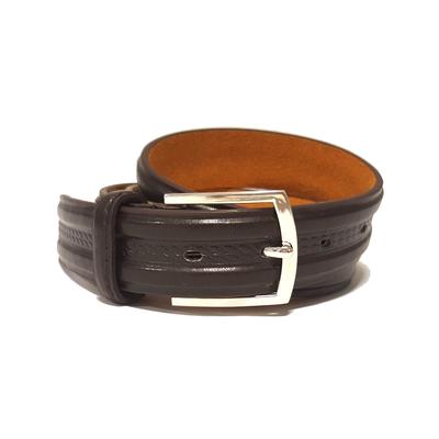Accessory Mens Lucas Western Basketweave Leather Belt in Dark Brown / XXL (44" - 49") - Tokyo Laundry