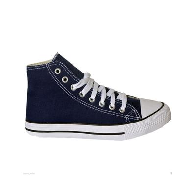 Shoes Womens Clara Lace up Canvas Hi Top Trainers in Navy / UK 3 - Tokyo Laundry
