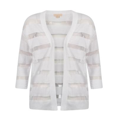 Cardigans Plum Tree Taylor white sheer striped cardigan / 12 - Tokyo Laundry