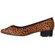 FIND Mini Heel Leather Ballet, Damen Pumps, Braun (Leopard Leopard), 36 EU (3 UK)