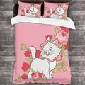 CAALO Bedding Sets Bedspread 140 x 200 cm Bed Linen Cat Bed Linen 140 x 200 cm Girls Bedding Autumn Bed Linen (E, 200 x 200 cm + 50 x 75 cm x 2)