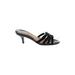 Cole Haan Sandals: Slip-on Kitten Heel Cocktail Party Black Print Shoes - Women's Size 5 1/2 - Open Toe