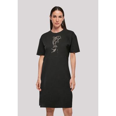 Shirtkleid F4NT4STIC "Koi Karpfen Asia", Damen, Gr. XL, schwarz, Obermaterial: 100% Baumwolle, casual, oversize, Rundhals, Kurzarm ohne Bündchen, Kleider, Print Image