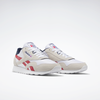 Sneaker REEBOK CLASSIC "CL NYLON", Gr. 40, grau (grau, rot), Leder, Textil, sportlich, Schuhe