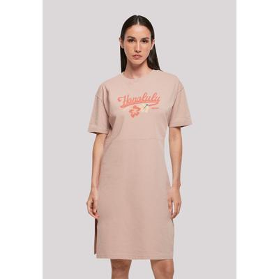 Shirtkleid F4NT4STIC "Honolulu", Damen, Gr. L, rosa (duskrose), Obermaterial: 100% Baumwolle, casual, oversize, Rundhals, Kurzarm ohne Bündchen, Kleider, Print Image