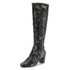 Stiefel "Paillettenverzierter Langschaftstiefel", Damen, Gr. 40, schwarz, Obermaterial: 100% Synthetik. Futter: 100% Textilmaterial. Decksohle: 100% Lederimitat. Laufsohle: 100% Synthetik, LASCANA BELLE AFFAIRE, unifarben, Glitzer, sexy, Schuhe,...