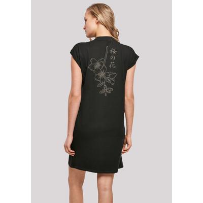 Shirtkleid F4NT4STIC "Japan Flower", Damen, Gr. 3XL, schwarz, Obermaterial: 100% Baumwolle, casual, regular fit, Kurzarm ohne Bündchen, Kleider, Print Image
