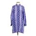 Equipment Casual Dress - Shift Collared 3/4 sleeves: Purple Dresses - Women's Size X-Small