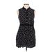 Casual Dress - Mini Collared Sleeveless: Black Dresses - Women's Size 10