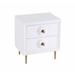 Enzo Decor Grillo 2 - Drawer Nightstand in White Wood in Brown/White | 26 H x 24 W x 17 D in | Wayfair Enzo-Vot-L5525