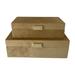 Everly Quinn Charlene 2 Piece Handmade Manufactured Wood Decorative Box Set in Brown | 6 H x 12 W x 4 D in | Wayfair