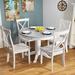 Rosalind Wheeler Kayelin 5 Pieces Dining Table Set Solid Wood Round Table w/ 4 Chairs Wood in White | 29.9 H x 41.7 W x 41.7 D in | Wayfair