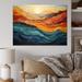 Ivy Bronx Janinda Coral Teal Bold Mountains Landscape Framed On Canvas Print Plastic | 34 H x 44 W x 1.5 D in | Wayfair