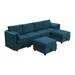 Modular Sectional Sofa, 109*54.7" Chenille Upholstered Sofa Couch, U Shaped Sofa, 6 Seat Reversible Sofa Bed with Storage Seats