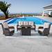 Sofa Swivel Chairs with 50,000 BTU Propane Fire Pit Table