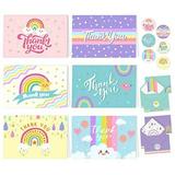 24 Rainbow Thank You Cards with Envelopes - 6 Designs of Kids Thank You Cards with Envelopes Kids Kids Birthday Thank You Cards Kids Birthday Girls Thank You Cards Kid Thank You Cards