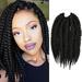 12 Inch 6 Pack Jumbo Senegalese Crochet Braid Hair Havana Crochet Braids Hair Mambo Braiding Hair Extensions (12 Inch (Pack Of 6) 1-Jet Black)