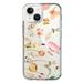 MUNDAZE Case for Apple iPhone 15 Hybrid Shockproof Slim Hard Soft TPU Shell Heavy Duty Protective Phone Cover - Peach Meadow Wildflowers Butterflies Bees Watercolor Floral