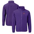 Men's Cutter & Buck Purple Clemson Tigers Charter Eco Recycled Full-Zip Jacket