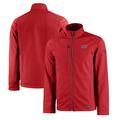 Men's Cutter & Buck Red UIC Flames Evoke Eco Softshell Recycled Full-Zip Jacket