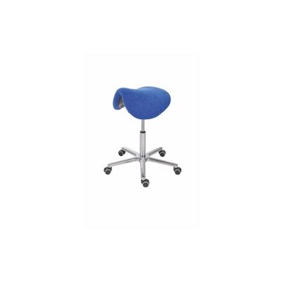 PROREGAL Sattelhocker Lexington, multibeweglicher Sitzmechanik, Sitzhöhe 50-65cm, Tragfähigkeit 110kg, Polstersitze, Aluminium-Fußkreuz, Rollen, Blau Image