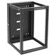 NavePoint 15U Wall Mount Server Rack with Hinged Back, 4-Post 24” Deep, Rear Swing Frame 15U Network Rack Wall Mount for 19 Inch Equipment AV IT Easy Cable Management, Black