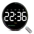10" Digital Wall Clock Digital Clock, Wall Clock with Colorful Light, Remote Large Digital Wall Clock With Date/Day/Temp/Timer/Countdown/2 Alarms/Festival, LED Digital Office/Home/School/Gym Clocks