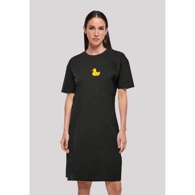 Shirtkleid F4NT4STIC "Ente Gelb", Damen, Gr. M, schwarz, Obermaterial: 100% Baumwolle, casual, oversize, Rundhals, Kurzarm ohne Bündchen, Kleider, Print Image