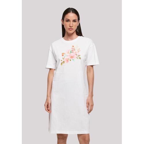 „Shirtkleid F4NT4STIC „“Blumen““ Gr. 5XL, weiß Damen Kleider Freizeitkleider Print“