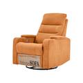 Hokku Designs Jiwon Electric Glider Rocking Recliner Chair, Wing Back Design 360 Swivel Lounge Chair in Orange | Wayfair