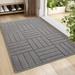 Arlmont & Co. Camron Non-Slip Geometric Outdoor Indoor Doormat Synthetics in Gray | 31 H x 20 W x 0.39 D in | Wayfair