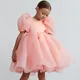 Robe de princesse blanche en Tulle pour filles à manches bouffantes vêtements de fête de mariage