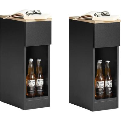 Sobuy - FBT111-SCHx2 Nachttisch 2er Set mit Schublade für Boxspringbett Sofatisch 2 stücke Image