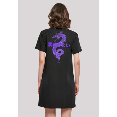 Shirtkleid F4NT4STIC "Drache Japan Damen T-Shirt Kleid", Damen, Gr. L, schwarz, Obermaterial: 100% Baumwolle, casual, regular fit, Rundhals, Kurzarm ohne Bündchen, Kleider, Print Image