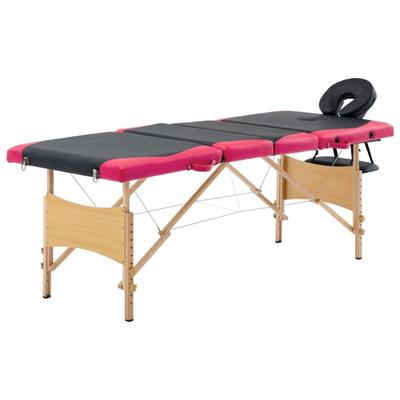 vidaXL Foldable Massage Table 4 Zones Wood