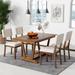 Rustic 5-piece Dining Table Set with 4 Upholstered Chairs, 59-inch Rectangular Dining Table with Trestle Table Base