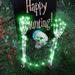 Halloween Skeleton Yard Decoration, 3PCS Graveyard Decorations with LED Light