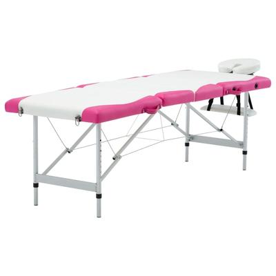 vidaXL Foldable Massage Table 4 Zones Aluminum