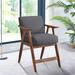 Counter Height Wooden Chair with Fabric Upholstery Cushioned Seat