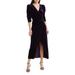 Faux Wrap Velvet Midi Cocktail Dress - Black - Chelsea28 Dresses